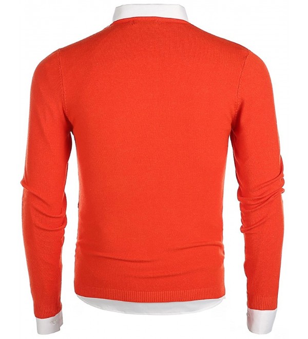 Men's V-Neck Long Sleeve Regular Fit Pullover Cotton Casual Sweater ...