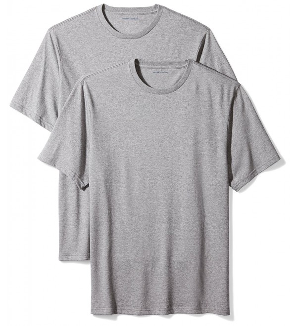 Men's 2-Pack Regular-Fit Short-Sleeve Crewneck T-Shirts - Heather Grey ...
