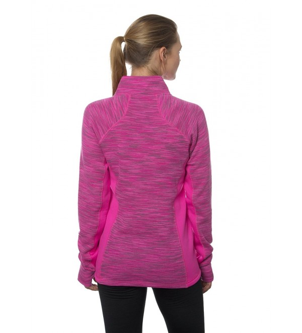 Active Women's Striated Fleece Back 1/4 Zip Pullover - Cosmic Pink ...