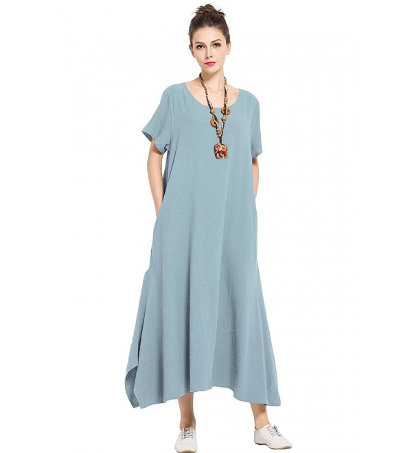 Linen Cotton Soft Loose Spring Summer Dress Plus Size Clothing F126A ...