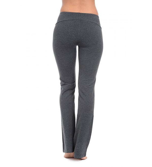 Tummy Control Women's Straight Leg Pant - Charcoal - CI17YGMRX5X