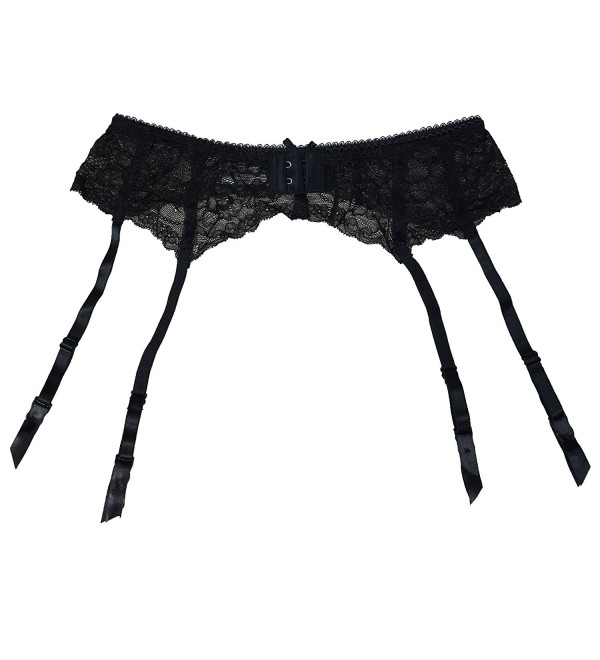 Black Lace Sexy Women Metal Clips Garter Belts For Stockings (Large ...