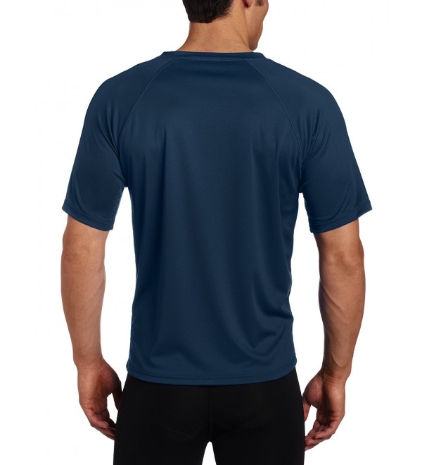 Men's Solid Rashguard UPF 50+ Swim Shirt - Navy - CR1171KKNN3