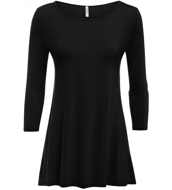Womens Tunic Tops For Leggings reg and Plus Size 3/4 Sleeve Tunic Shirt ...