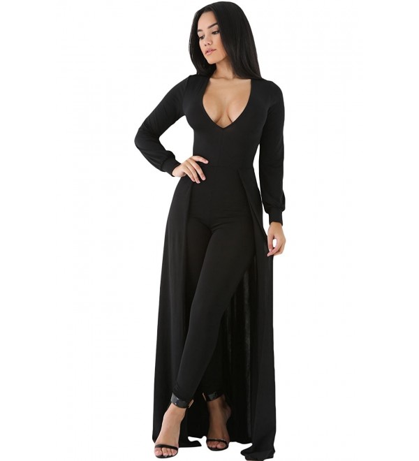 formal jumpsuit with skirt overlay