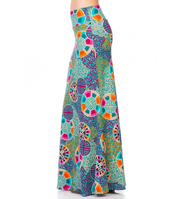 Women's Print Foldover High Waisted Floor Length Maxi Skirt - S222skbs ...