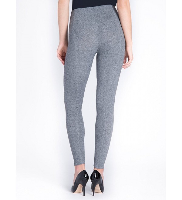 Women's Taylor Seamed Light Weight Ponte Legging - Grey Tweed - CE12MAAX2IX