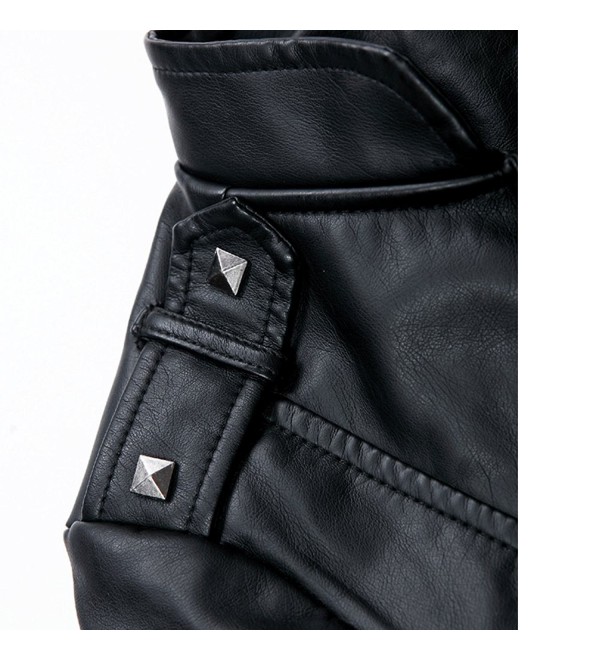 Women's Slim Biker Motorcycle PU Leather Zipper Jacket Punk Rock US ...