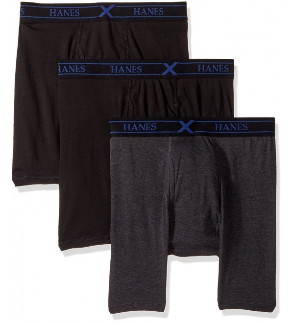 Men's 3-Pack X-Temp Comfort Short Leg Boxer Briefs - Black/Gray ...