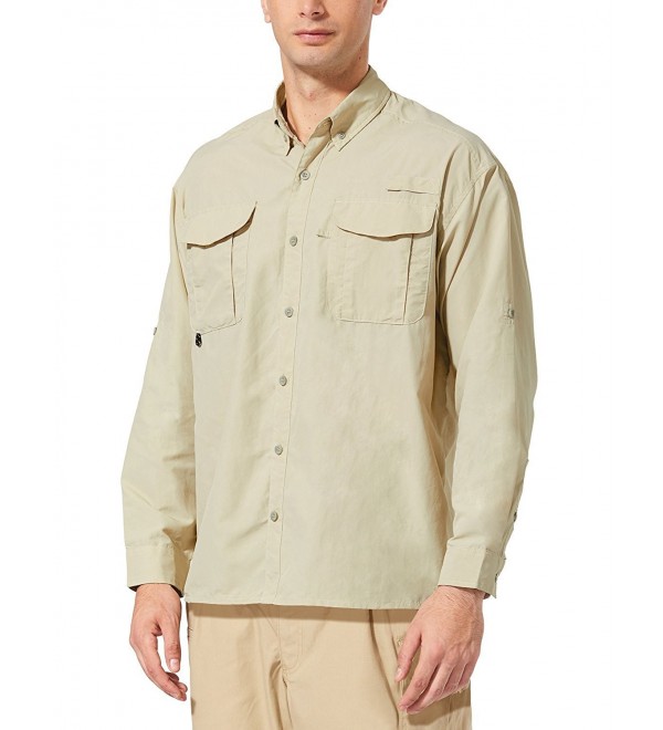 Men's Outdoor UPF 50+ Sun Protection Long-Sleeve Shirt - Khaki ...