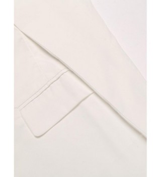 Men's Double Collar Two Button Slim Fit Suit Blazer Jacket - White ...