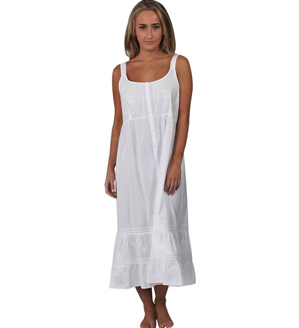 white cotton sleeveless nightgown