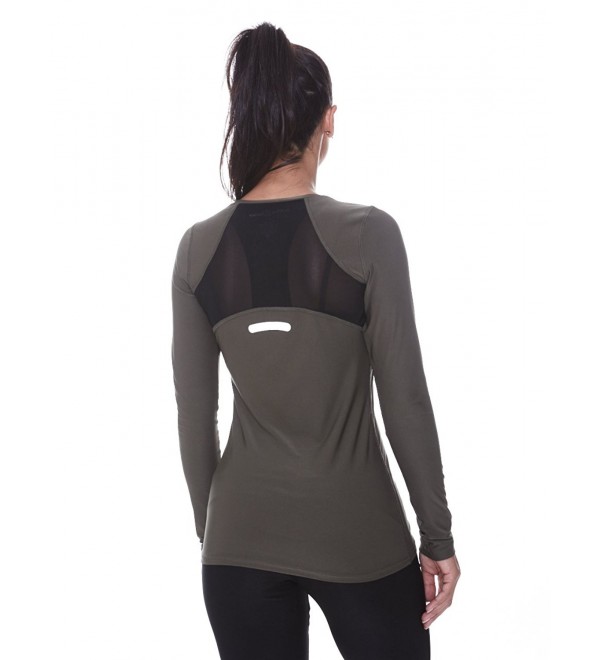 N.Y.L. Women's Long Sleeve Mesh Back Workout Exercise Yoga Shirt ...