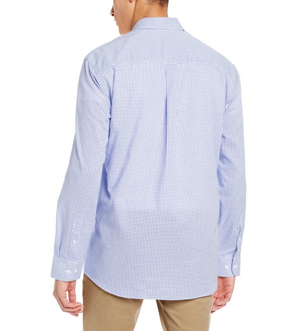 Men's Long Sleeve Epic Easy Care Tattersall Shirt - French Blue ...