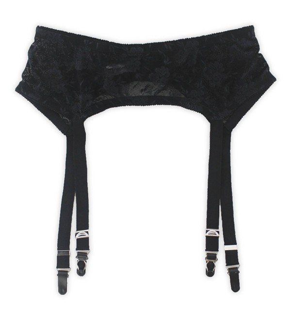 Women's Mysterious Sexy Black 4 Vintage Metal Clips Garter Belts For ...