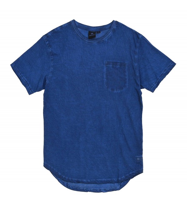 Men's Longfellow Surface Dye Short Sleeve Scallop Hem Longline T Shirt ...