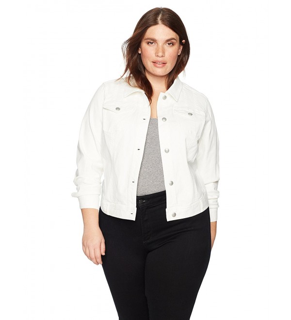 Women's Plus Size Cropped Twill Jacket - Soft White - CP123P07Y4N