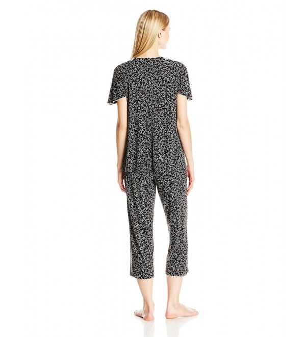 Women's Long Pajama Set - Black Print - CP12O05VUEO