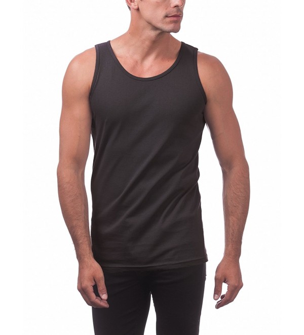 Men's Comfort Cotton Tank Top - Black - CA12O5W2UU6