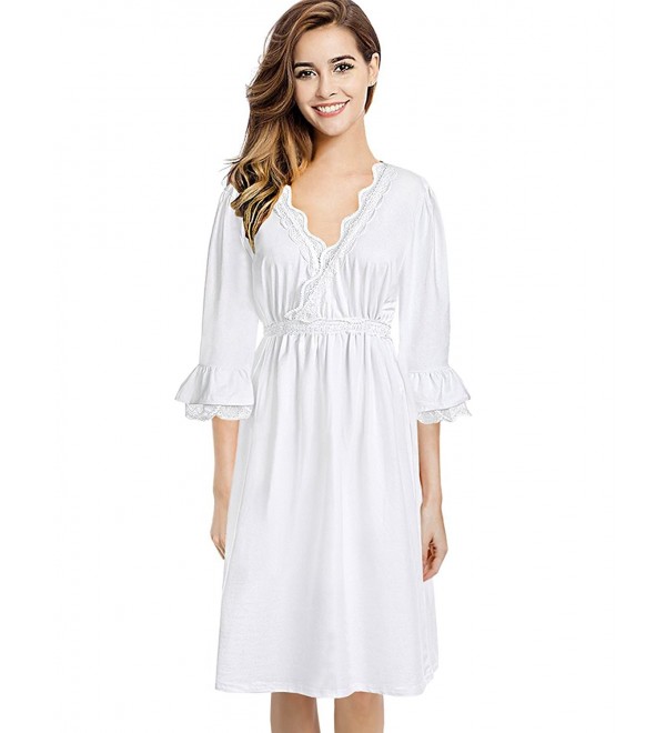 Vintage Victorian Nightgown Nightwear - White - C1188SXENLK