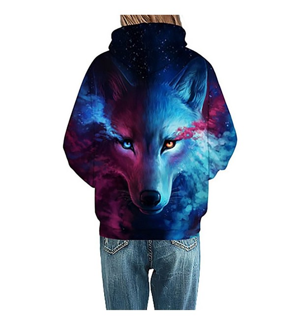 Wolf Hoodie-Couple 3D Cool Oversized Lightweight Pullover Hoodie Hooded ...