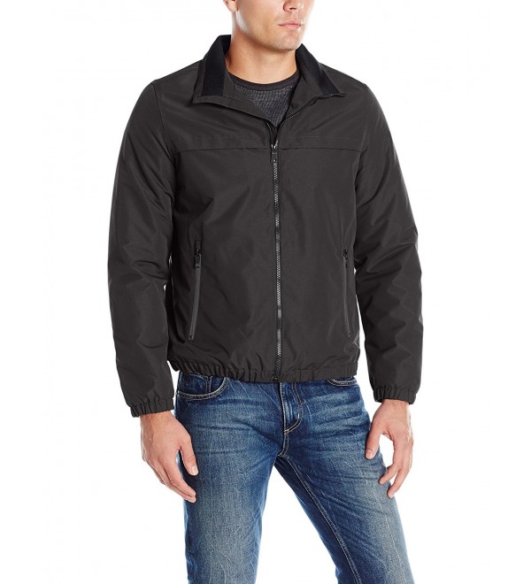 Men's Brushed Radiance Zip Front Jacket - Black - C312K01ITWL