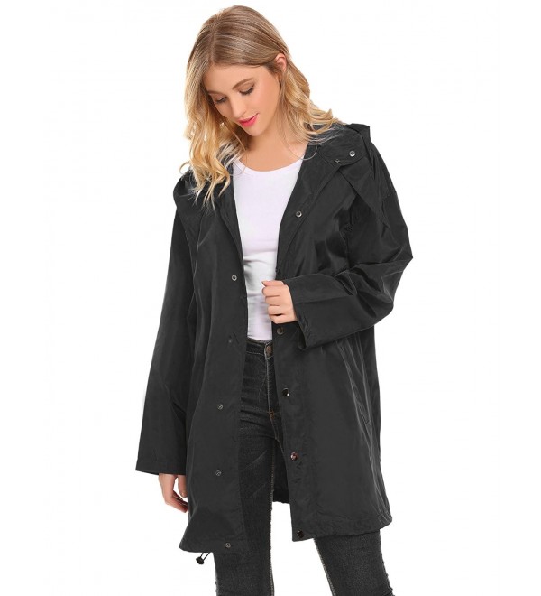 Waterproof Lightweight Outdoor Raincoat - Black - C6188SACWG4