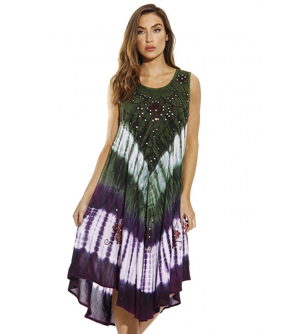 Dress Casual Summer Dresses For Women - Olive / Purple - CB12N7D0939