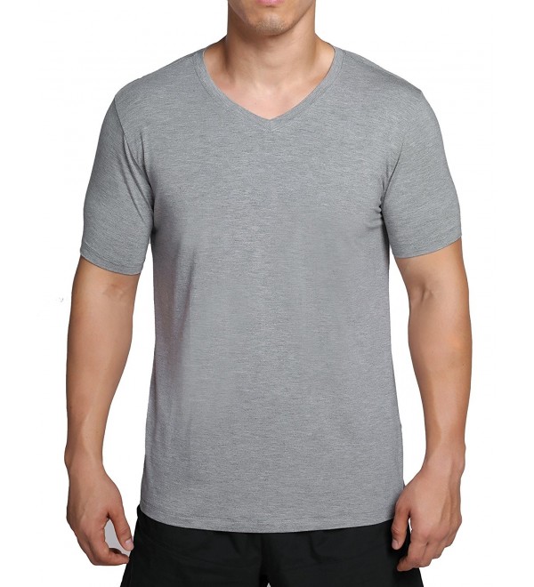 Tee Ultra Soft Organic Bamboo - Men's V Neck Undershirts - Light Grey ...