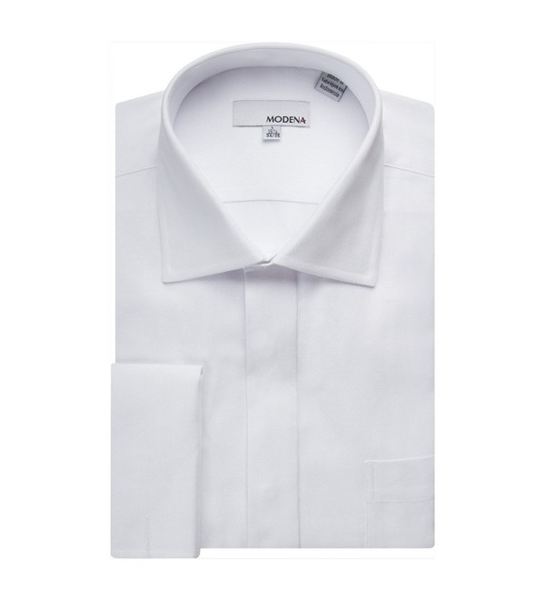 Men's Regular Fit Herringbone French Cuff Dress Shirt (All Sizes ...