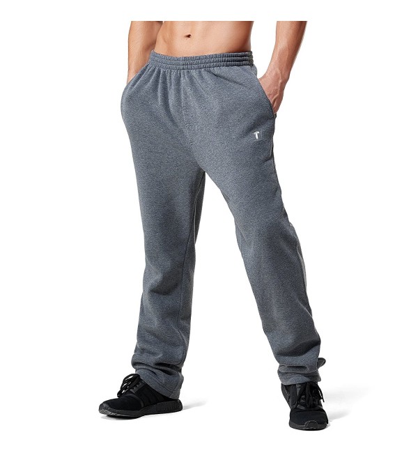Men's Big & Tall Jogger Fleece Pants With Pockets - Dark Grey - C4187Q4QC5L