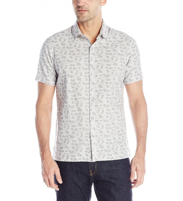 Men's Uhu's Cool Standard Fit Hawaiian Shirt - Light Grey - CR12BU5DVVF