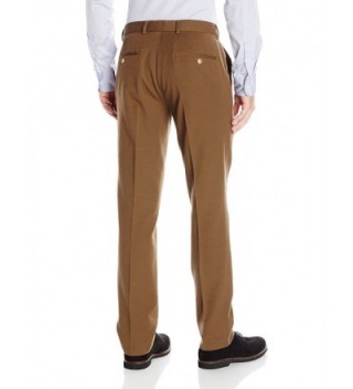 Men's Flat Front Slim Fit Ottoman Cotton Pant - Brown - CX12N731OJH