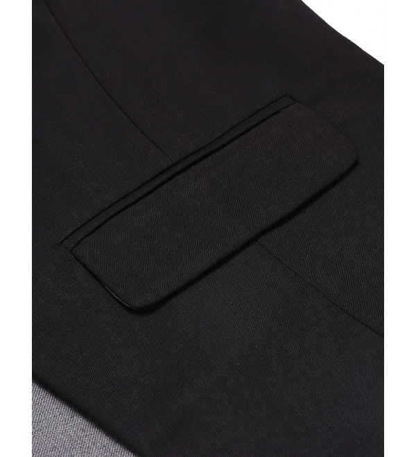 Mens Formal Fashion Layered Vest Waistcoat Dress Vest - Black - C3184YMSZ5G