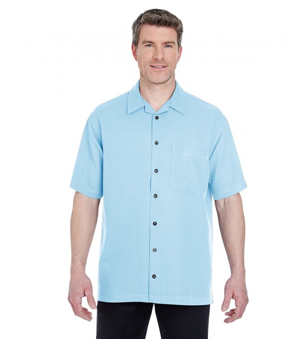 Short Sleeve Cabana Breeze Camp Shirt Men's 8980 - Wedgewood - CL12FL4A1W7