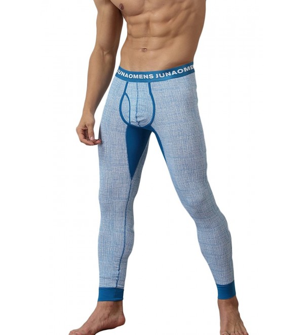 Men's Thermal Pant Winter Baselayer Long John Leggings - Blue - C4186LLMRKY