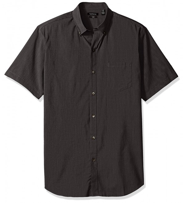 Men's Flex Chambray Stretch Short Sleeve Shirt - Black - CL12O7C0JIS